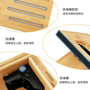 <b>Bamboo</b> Squat Toilet <b>Stool</b> 40x28x16cm Folding Anti Slip Footstool For Bathroom - Product Image 3