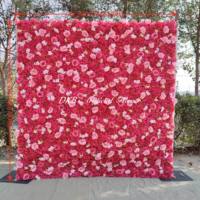 Mur de fleurs artificielles en soie pour mariage, fabricant de décors de toile de fond, idéal pour la location et les événements.