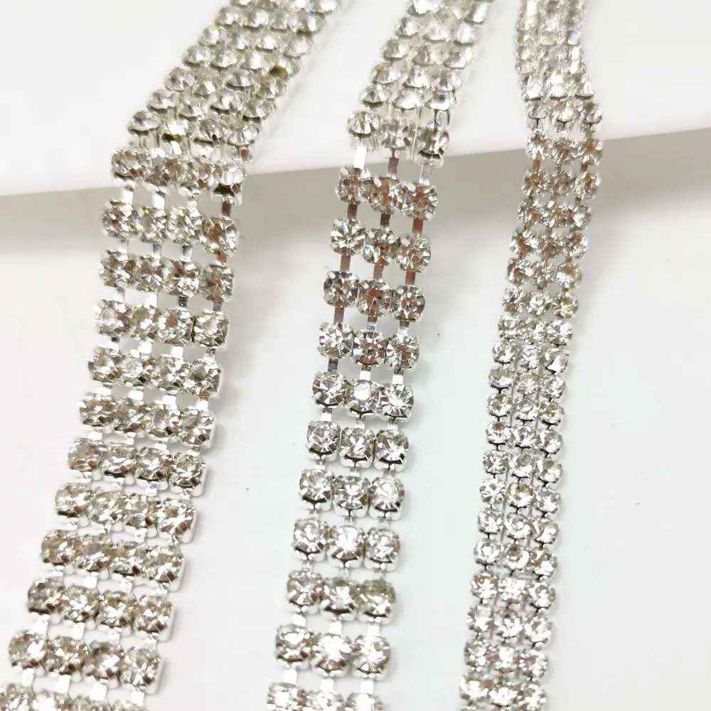 Bán Buôn 10 Yard 2-3Mm Diamond Cup Chain Phụ Kiện May Mặc Diy Trang Trí Kim Cương Kết Thúc 2 3 4 Hàng Hỗ Trợ Tùy Chỉnh