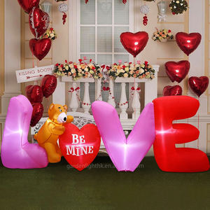 9FT Giant Valentine's Day Inflatable LOVE <b>Letters</b> with Teddy Bear Blow <b>Up</b> Romantic Yard Decorations for Wedding Lawn - Product Image 3