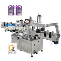 Machine d'étiquetage automatique électrique MTW pour bouteilles, boîtes et pots ovales, avec étiquetage double face avant et arrière