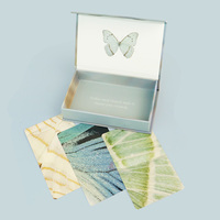 Boîte magnétique en papier personnalisée avec estampage doré pour jeu de cartes d'affirmation éco-responsable pour la famille, jeu de cartes Papillon Challenge