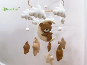 Productos para bebés, venta al por mayor, cuna Bohemia del Corán, móviles colgantes hechos a mano, peluche de fieltro suave, oso soñoliento, móviles para bebés para cunas - Product Image 2