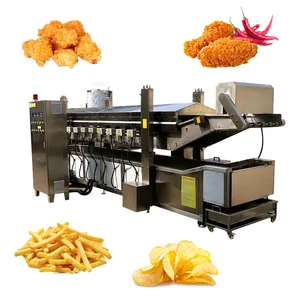 Commercial Multi-functional Frying Line Stainless Steel Large Automatic Deep Fryer Chicken Potato Chips Making Machine