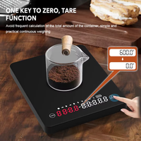 Balance de cuisine électronique portable avec minuteur, capacité 0,1g-2kg, affichage numérique, fonction Bluetooth, alimentée par piles, balance à café