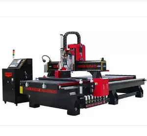 Factory Direct Sale 1335 wood plastic mdf plywood cutting engraving atc cnc 4axis 3d machine with vacuum worktable for sale