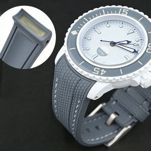 Bracelet de montre en caoutchouc Offre Spéciale pour <span class=keywords><strong>Swatch</strong></span> Blancpain Bracelet de remplacement en caoutchouc TPU à extrémité incurvée 22mm pour bracelet de montre 5 OCEANS - Product Image 2