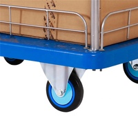 Carro de almacén de plástico móvil con rueda silenciosa y plataforma de barandilla Carretilla para herramientas Transporte Uso en taller