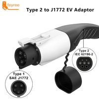 Adaptateur de voiture électrique Feyree FYE33 16A/32A Monophasé Boîte murale portable Chargeur de voiture électrique AC Type 2 vers Type 1 3.7kW-22kW Nouveau