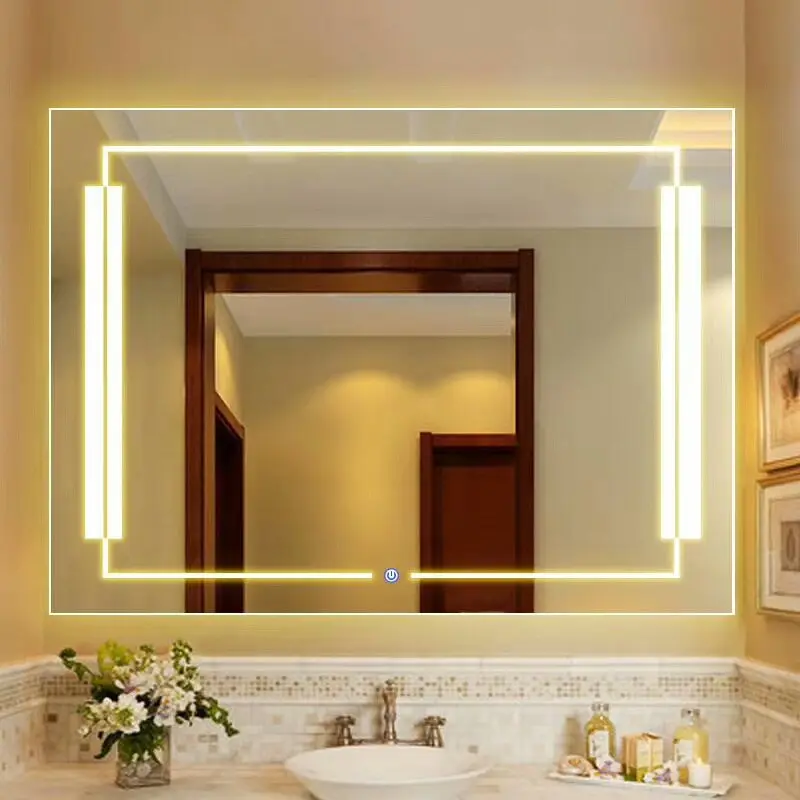 Wall Mirror Led Mirror Light Illuminated 3D Model Design Graphic Design 60*80 for Bathroom 1 YEAR Square