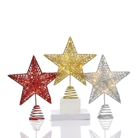 Glitzernder LED-Fünfzackstern Weihnachtsbaum-Dekoration Leuchtende Baumverzierung Festtagsornament