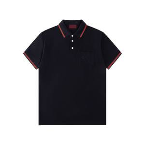 Buena calidad 100% algodón hombres para Polos ligeros transpirables Color sólido manga corta Tops bordado solapa de punto - Product Image 1