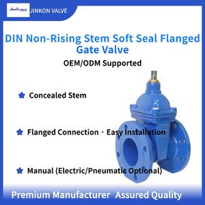 วาล์วประตูแบบซีลนุ่มหน้าแปลนมาตรฐานเยอรมัน |   ตัวกระตุ้นไฟฟ้าเป็นอุปกรณ์เสริม |   วาล์วน้ำไฟฟ้าควบคุมอัตโนมัติ DN100 PN16 - Product Image 2