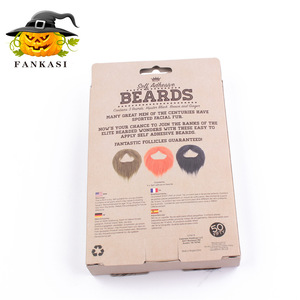 Barbas Autoadhesivas Fankasi, 3 Piezas, Barba Falsa Negra, Marrón y Ruiva, Accesorios de Disfraces para Halloween, Carnaval y Fiestas - Product Image 2