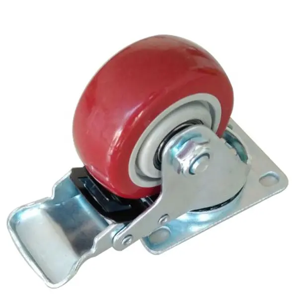 Plaque de montage Roulette Pivotante De 4 Pouces 100mm rouge pu pvc roue roulette étanche