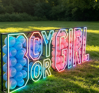 Idées de fête de révélation du sexe en plein air : lettres géantes pour jardin 'BOY' ou 'GIRL' avec piquets