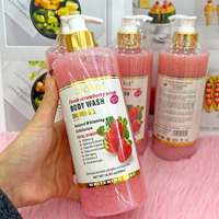 Gel douche exfoliant au lait de papaye le plus vendu - Parfum de fruits frais - Lotion corporelle moussante douce 500ml