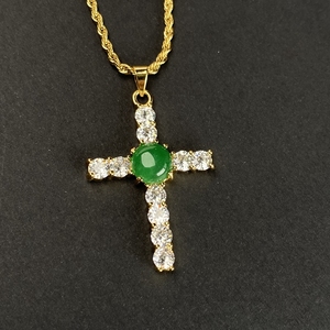 Papillon libellule beignets croix pierre de <span class=keywords><strong>jade</strong></span> naturel chaîne de corde <span class=keywords><strong>en</strong></span> acier inoxydable coeur vert <span class=keywords><strong>jade</strong></span> neckce - Product Image 5