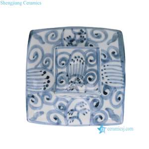 Tarro con tapa cuadrada de porcelana con motivo de flores pintadas a mano de Jingdezhen Folks de 2017 - Product Image 4