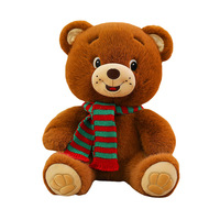 Ours en peluche de Noël avec rembourrage en coton PP, fonction anti-stress, super doux, cadeau pour filles et enfants