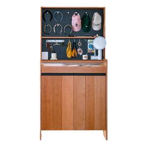 Mueble Zapatero Nórdico de Madera de Cerezo con 2 Compartimentos, Mueble de Almacenamiento para Sala de Estar - Product Image 5