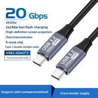 USB Type-C 3.2 Gen2 240W Charge rapide Prise en charge de l'écran 4K Transfert de données haute vitesse 20 Go Conducteur en alliage d'aluminium et cuivre pur