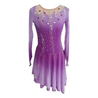 Robe de patinage artistique LIUHUO pour filles, couleur dégradée, strass étincelants, tenue de compétition BD1890