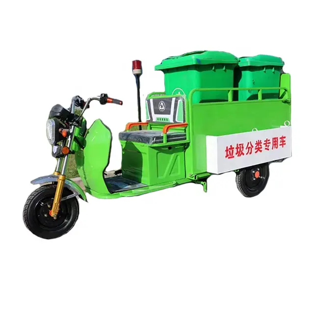 Sanitasyon asılı kova temizleme araba elektrikli üç tekerlekli dört kova çöp kamyonu