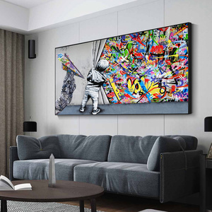 20%-50% Hand Painted Large <strong>Size</strong> Pop Art Abstract Graffiti Painting Street <strong>Canvas</strong> Art <strong>Wall</strong> Handmade - Product Image 3