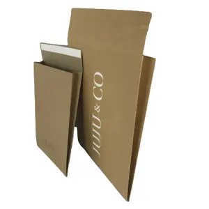 Envelope de papel Kraft com reforço lateral pequeno impresso personalizado, envelope de papel com reforço para entrega, lenço e suéter, sacola de pano