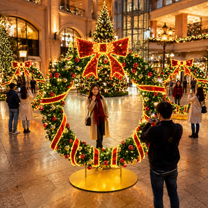 Guirlande lumineuse LED d'extérieur pour Noël <span class=keywords><strong>avec</strong></span> nœud papillon pour la décoration <span class=keywords><strong>de</strong></span> centres commerciaux et les photos <span class=keywords><strong>de</strong></span> vacances - Product Image 6