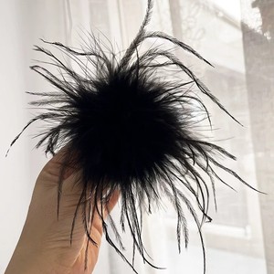 Presilha de Cabelo Feminina com Flor Roxa Tingida de Pena de Avestruz, Acessório para Noivas, Casamentos, Coquetéis, Chá da Tarde, Chapéu de Fantasia Derby - Product Image 3