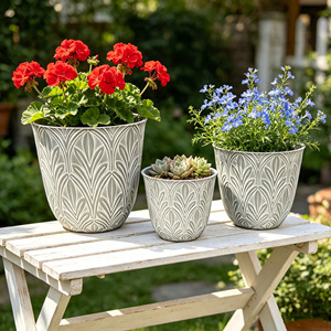 <span class=keywords><strong>Maceta</strong></span> Moderna, Clásica y Tradicional con Diseño de Hojas, Ecológica, Resistente y Duradera para Plantas Suculentas, Cactus, Hogar y Jardín - Product Image 3