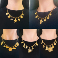 Collier personnalisé en acier inoxydable avec pendentif en coquille d'animal de l'océan tortue conque étoile de mer queue de poisson pour la fabrication de bijoux