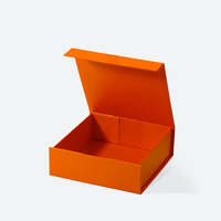 Boîtes Cadeaux Rigides Vides de Bonbons Chocolats à Fermeture Magnétique, Carrées A6, Couleur Orange, Stock en Gros