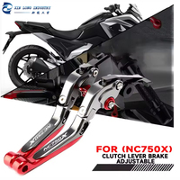 Palancas de Freno y Embrague Ajustables, Plegables y Extensibles CNC de 6 Velocidades, de Aleación de Aluminio, para Motocicleta Honda NC750X NC750S