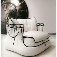 Fauteuil individuel de luxe moderne, style artistique italien, confortable, fait main, avec rembourrage souple, pour salon et chambre à coucher