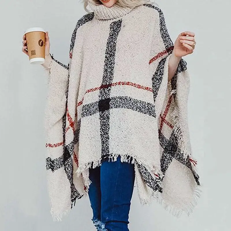 2023 invierno mujer Sudadera con capucha capa suelta chal chaqueta pulóver Casual Abrigo con capucha invierno prendas de vestir Poncho de lana abrigos