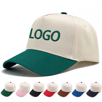 Gorras de Béisbol Personalizadas al por Mayor, de 5 Paneles, Bicolor, de Algodón, Estructuradas, con Logotipo Bordado