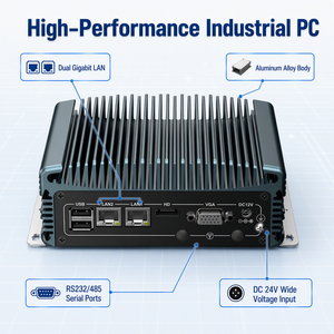 มินิพีซีอุตสาหกรรมไร้พัดลม Intel Core i3 i5 i7 รุ่นที่ 6 7 8 รองรับ 4K HDMI VGA พอร์ต LAN คู่ พอร์ต USB 6 ช่อง RS232/485 คอมพิวเตอร์แบบฝังตัว - Product Image 5