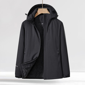 Chaqueta Acolchada Cortavientos para Hombre con Capucha, Relleno de Poliéster, para Otoño e Invierno, Ropa de Exterior - Product Image 4