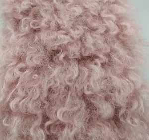 In Voorraad Pluizige Lange Haar Krullend Faux Fur Stof Polyester Stof Voor Kledingstuk/Home Textiel