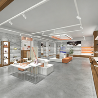 Présentoir de magasin de chaussures personnalisé pour hommes et femmes, double face, bas, pour centre commercial et supermarché