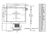 Module d'affichage LCD TFT couleur de qualité industrielle 3.5 pouces 320x240, interface à 31 broches, haute performance et stable