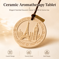 Diffuseur d'arômes en céramique pour voiture, en aluminium gaufré, avec tablette d'aromathérapie, style souvenir européen