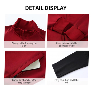 Survêtements pour hommes à fermeture éclair intégrale, couleur unie, en polyester, pour le football, avec col montant, taille élastique, coupe régulière, pour toutes les saisons - Product Image 4