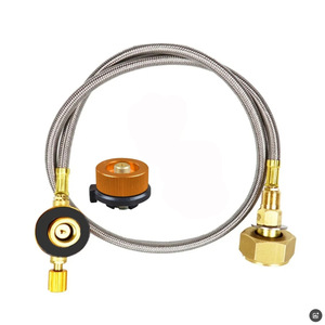 สายแปลงเติมแก๊สแบบพกพา ทำจากทองเหลือง ยาว 60 ซม. ชุดวาล์วแปลงถังโพรเพน สำหรับเตาแคมป์ปิ้ง - Product Image 4