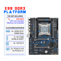 Nouvelle carte mère PANDL X99-QD3 double PCIe3.0 X16, compatible avec les processeurs Intel Xeon E5 V3 V4, 4 emplacements DDR3, SATA3.0, NVMe M.2, carte mère X99