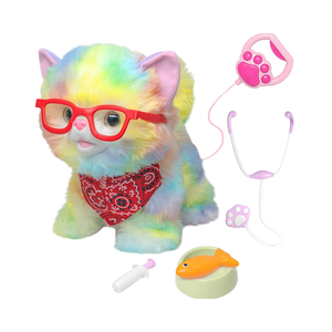 Yuhongtoys giocattolo interattivo arcobaleno gattino Robot gatto giocattolo telecomando per camminare per bambini 3 + Super morbido cotone PP peluche antistress - Product Image 1
