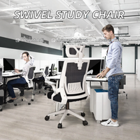 Chaise de bureau pivotante moderne pour cadres, avec hauteur réglable et structure en plastique, idéale pour le bureau à domicile